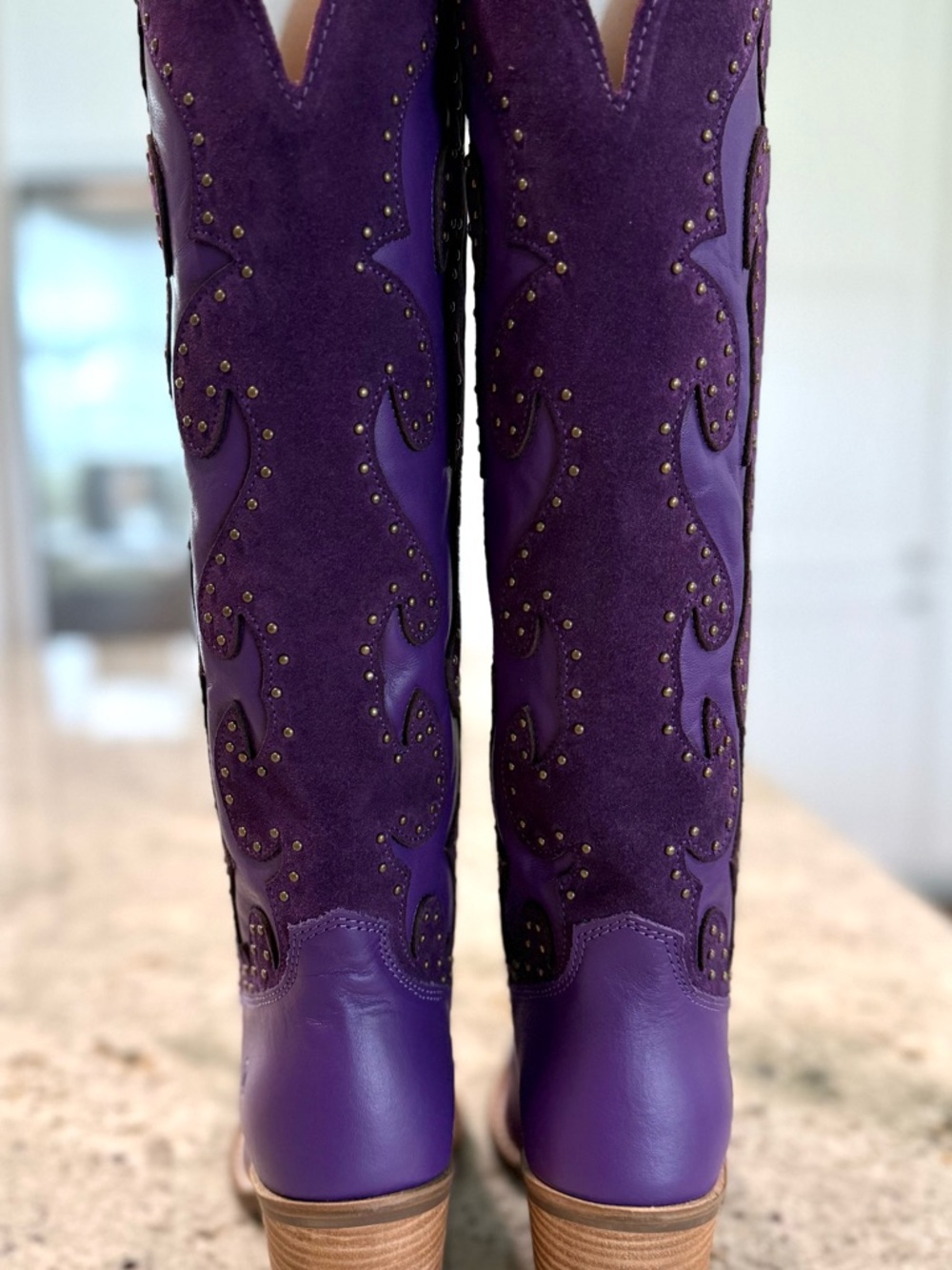 Dingo Gorgeous Purple Suede & Leather Western Cowboy Boots "NEW" - Picture 6 of 15
